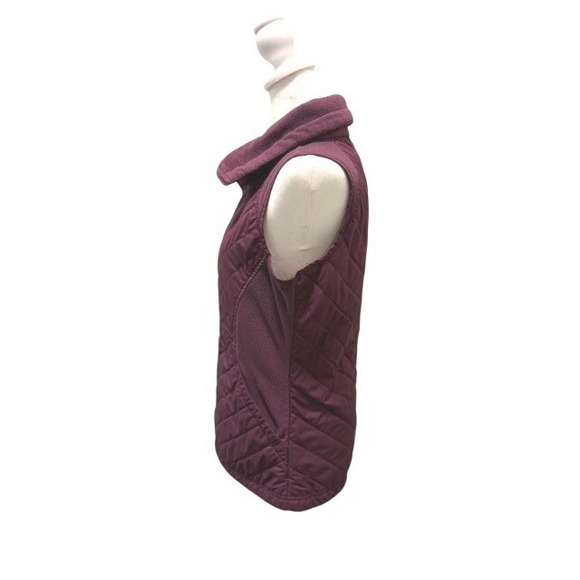 Columbia Womens Quilted Fleece Panel Full Zip Vest Plum Purple Small RN69724 - Picture 2 of 7